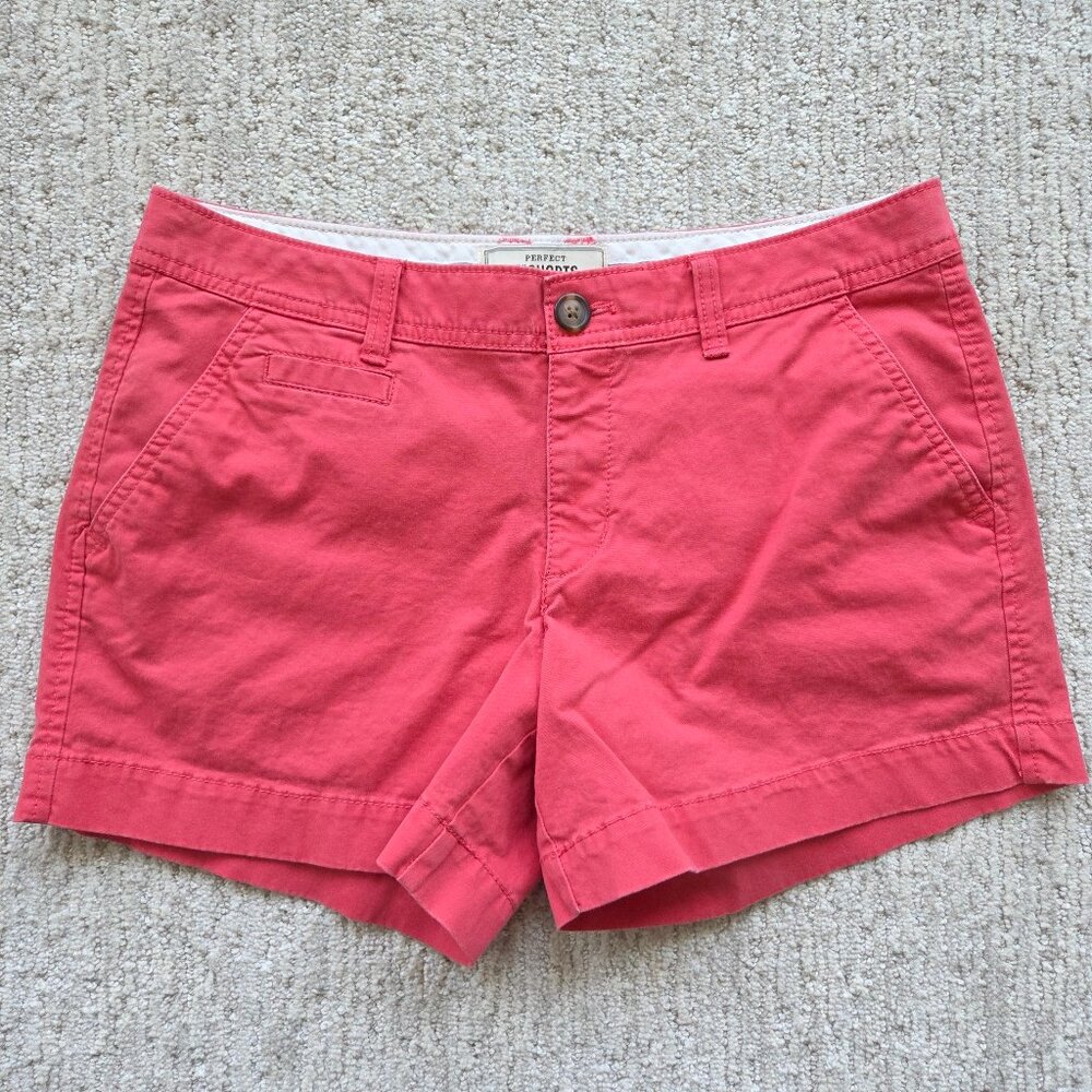 Old Navy Perfect 5" Shorts Favorite Khakis Pink Women's 4 Stretch Preppy Chino